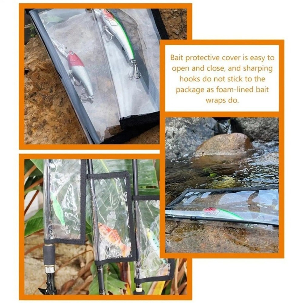 Fishing Rod Wrap Tape - PVC Fishing Lure Cover Storage Pouch