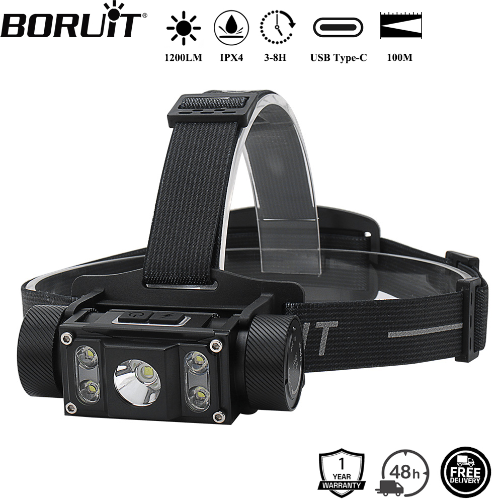 Fishing Headlamp - BORUiT B50 1200LM LED Headlamp Powerful