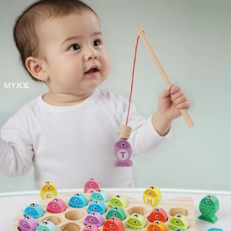 Kids Wooden Fishing Game Toy G - Fishing Equipment Kids 评论和价格