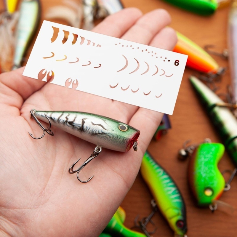  6Pcs Fishing Lure Drawing Tem - Fishing Equipment Used 评论和价格