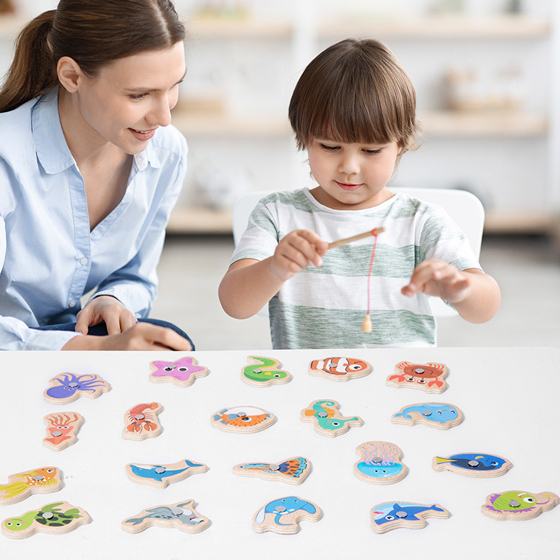 Wooden Magnetic Fishing Toys f - Fishing Equipment Kids 评论和价格