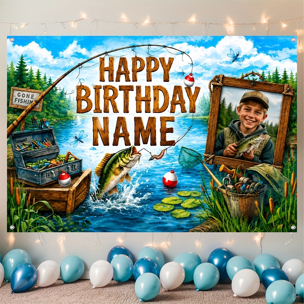 Custom Name Photo fishing-them - Fishing Equipment Kids 评论和价格