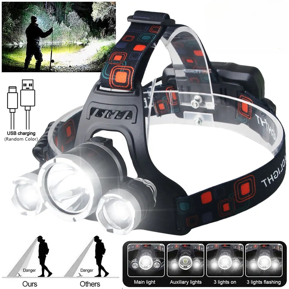 High Power LED Headlamp 18650  - Fishing Headlamp 评论和价格