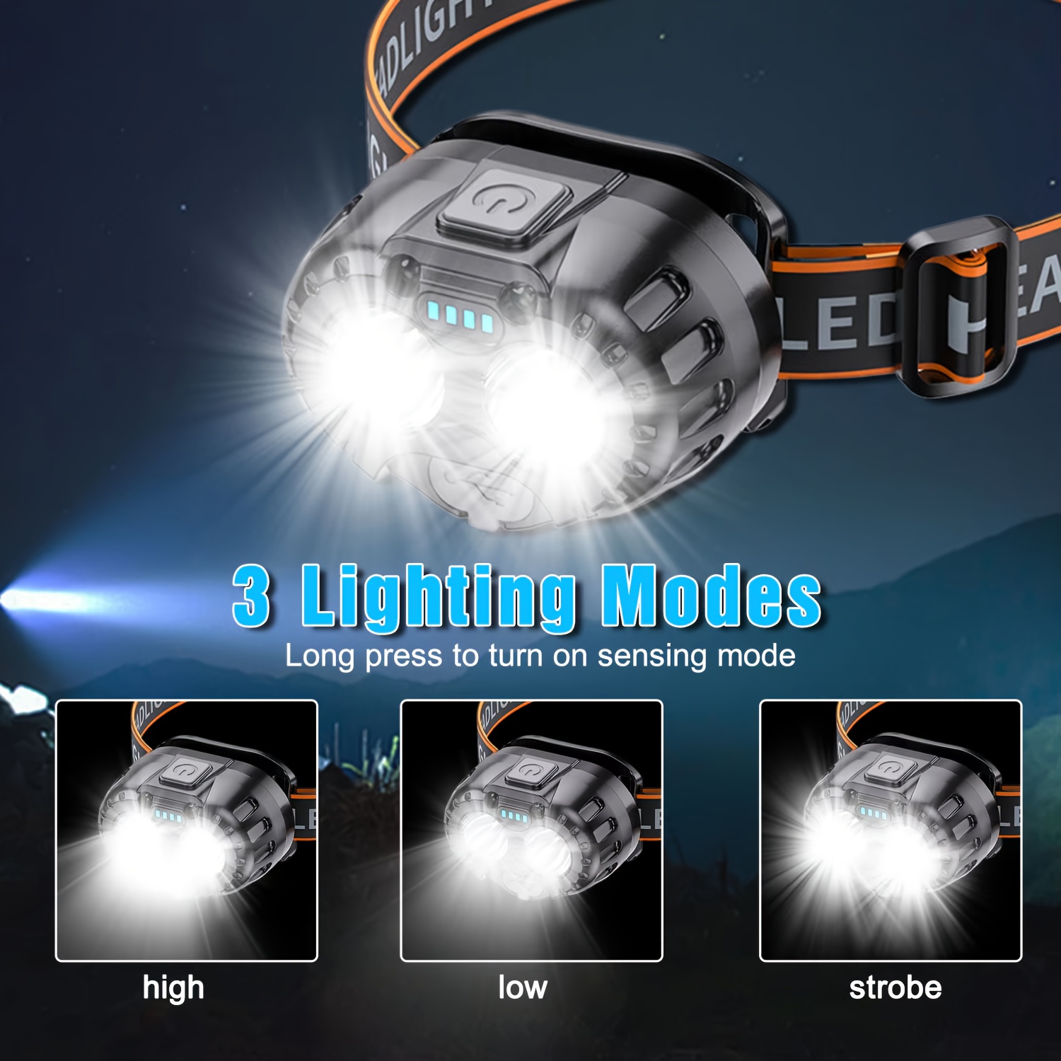 Powerful LED Induction Headlam - Fishing Headlamp 评论和价格